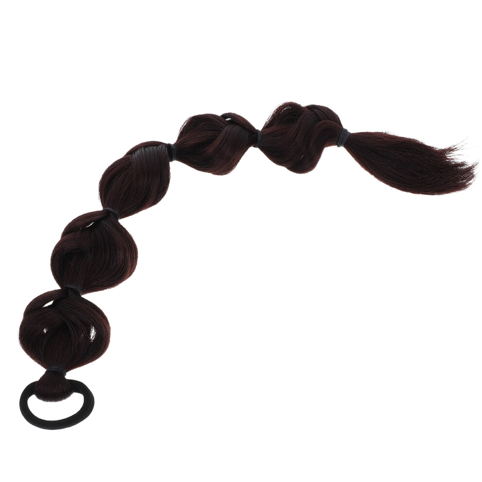 Vaguelly Unisex Brown 3Pcs Sweet Cute Braided Ponytail Hairpieces Dark Synthetic Fiber