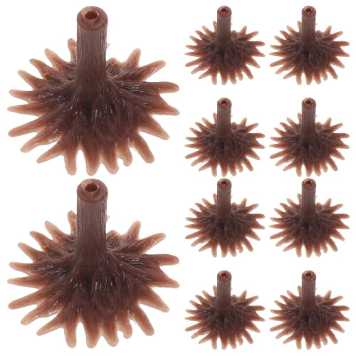 200Pcs Brown Plastic Miniature Trees Base for Home Sand Table Decor