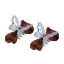 2 pezzi di chignon per capelli - seta resistente al calore - castano chiaro