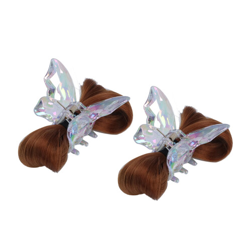 2 pezzi di chignon per capelli - seta resistente al calore - castano chiaro
