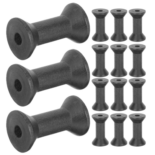 75Pcs Black Wood Sewing Bobbins Sturdy Empty Thread Spools for Crafts