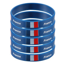 10Pcs Soft Dark Blue Silicone Sports Wristbands for National Flag Fans