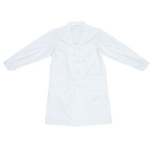 2Pcs Comfortable Cotton White Doctor Coat Long Sleeve Medical Uniform
