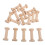 45Pcs Wooden Thread Spools for Crafting Beige Solid Wood Bobbins Set 1