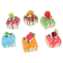 6Pcs Lifelike Faux Cake Decor PU Material for Food Photography Display