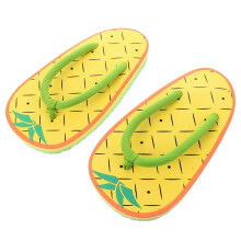 2Pairs Yellow Eva Flat Bottom Children Slippers Creative Fruit Design