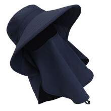 2Pcs Outdoor Protective Sun Hat Dark Blue with Anti-Spatter Face Cover