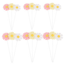 60Pièces Accessoires Gâteau Marguerite Colorés, Décorations De