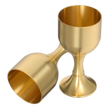 6Pcs Small Brass Goblets Gold Wedding Glasses for Rituals and Toasting