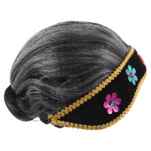 5Pcs Soft Synthetic Grey Wigs Kids Costume for Dress-
