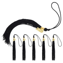 6Pièces Accessoires Pompon Noirs En Polyester Pour Chapeaux De Remise