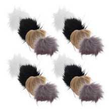 80Pièces Pompons En Fausse Fourrure Pour Décoration Chapeaux Tricot