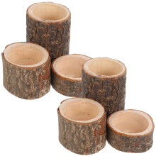 30Pcs Brown Wooden Tea Light Holders Elegant Table Decor for Home
