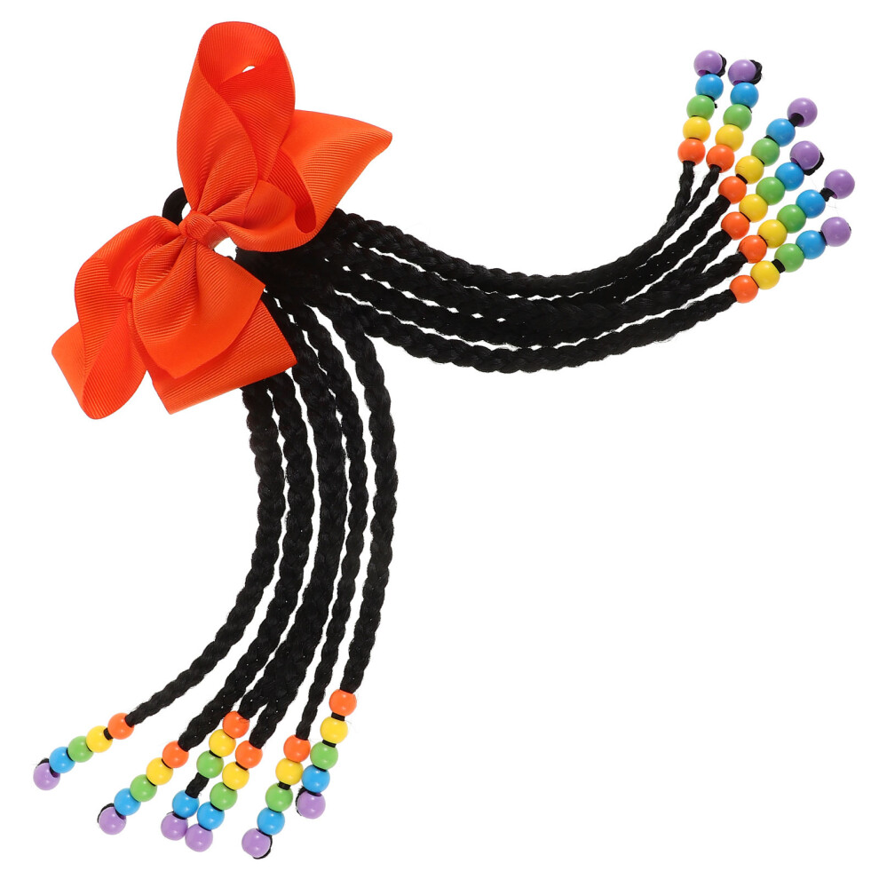 Solustre 5Pcs Soft Detachable Kids Ponytail Extensions With Braids And Beads