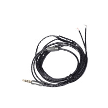 2Pcs DIY Earphone Repair Cable Black with Microphone Elastic Wire