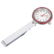 2Pcs Zinc Alloy Red Portable Pocket Watch Luminous Clip-