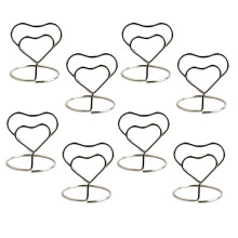 48Pcs Silver Wire Photo Clip Holders Heart Shape Menu and Note Stands