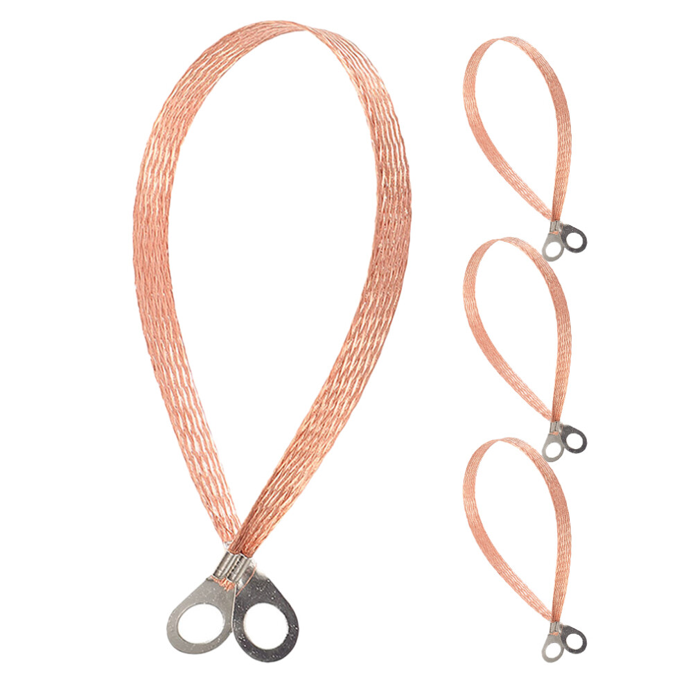 16Pcs Car Grounding Cable Straps Copper Braided Automotive Use Brown 3644067483887