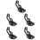 5Pièces Supports Câble Alliage Aluminium Noir Polyvalents 8