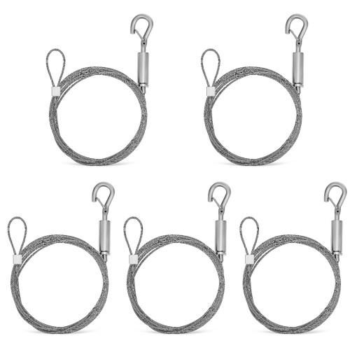 5Pièces Câble Suspendu Acier Inoxydable Argenté Usage Bureau 1