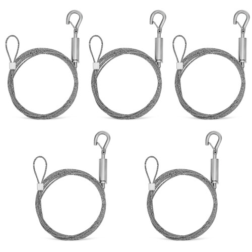 5Pièces Câble Suspendu Acier Inoxydable Argenté Usage Bureau 2