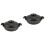 2Pièces Cocotte Céramique Noire Couvercle Pour 6