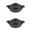 2Pièces Cocotte Céramique Noire Couvercle Pour 7