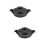2Pièces Cocotte Céramique Noire Couvercle Pour 9