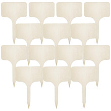 80Pcs Beige Wood Plant Labels Weatherproof Decorative Garden Stakes