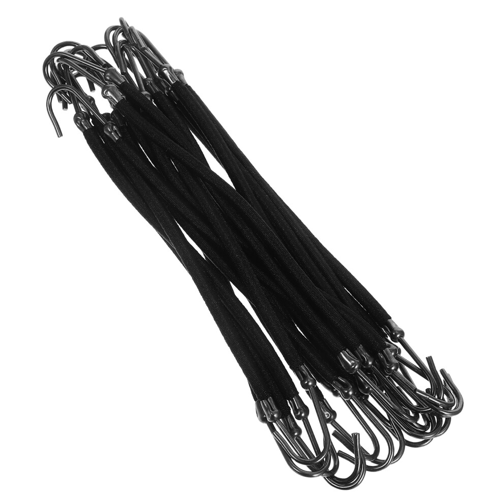 Happyyami Unisex Black 100Pcs Hair Elastics Ponytail Holder Hooks For Thick Hair