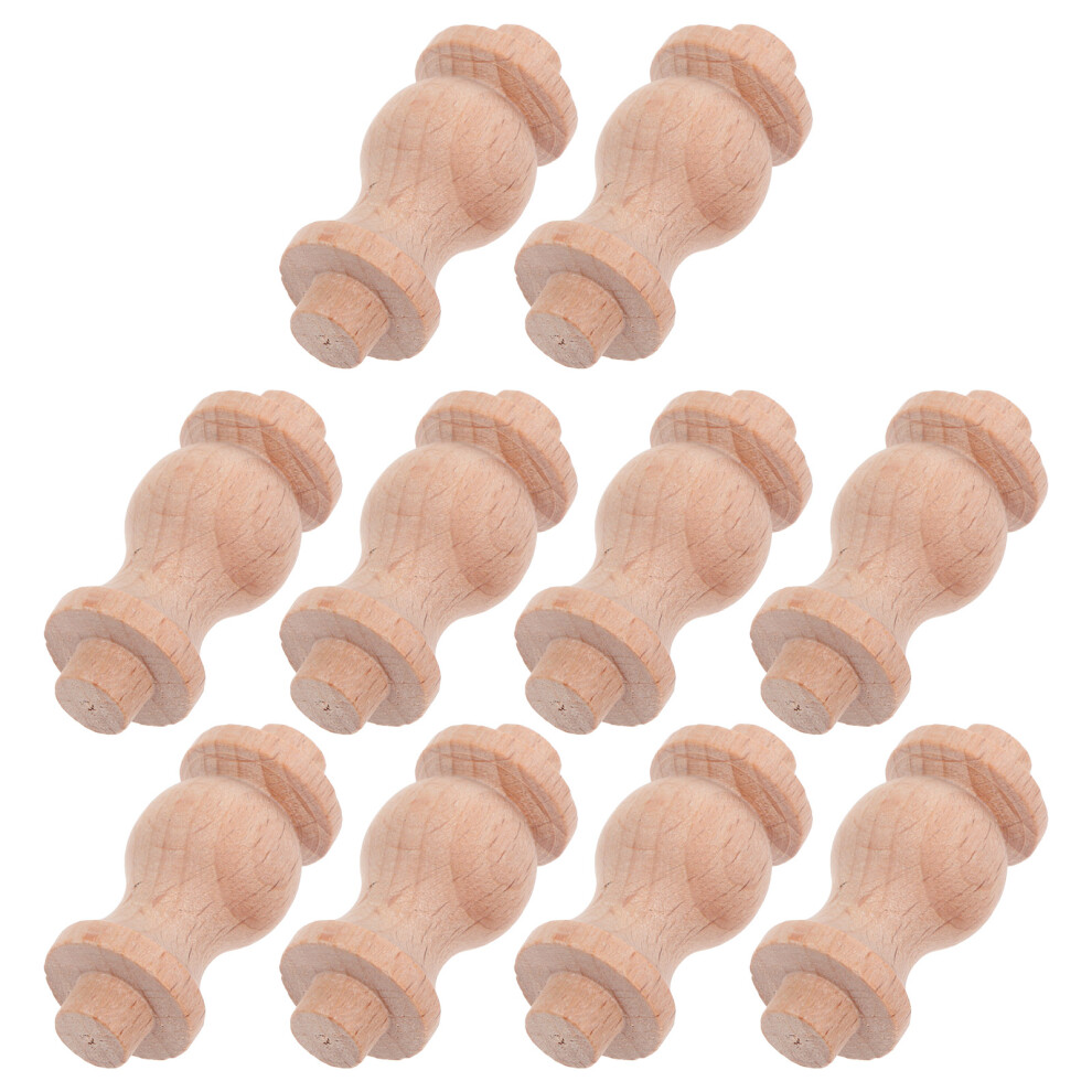 30Pcs Solid Wood Balusters Khaki For Indoor Stair Banister Decoration 3644226100907