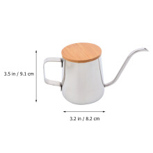 2Pcs Stainless Steel Coffee Pot with Bamboo Grip for Slow Pour Coffee