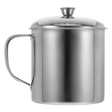 3Pcs Silver Stainless Steel Reusable Kids Hot Water Cups with Lid