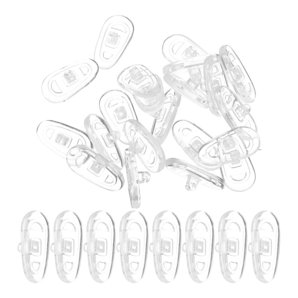 Solustre 100Pcs Clear Silicone Eyeglass Nose Pads Soft Anti-Slip Nose Cushions