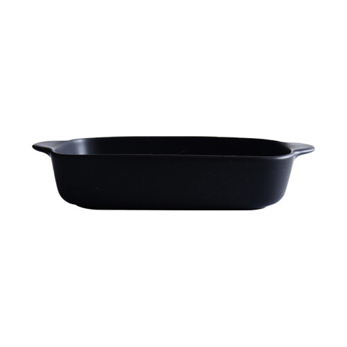 2Pcs Black Ceramic Lasagna Pan Porcelain Baking Dish with Handles