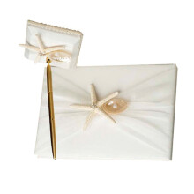 2Pcs White Bamboo Guestbooks for Wedding Ceremony and Engagement