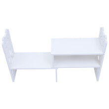 2Pcs White PVC Tabletop Book Shelf Small Bookcase for File Storage