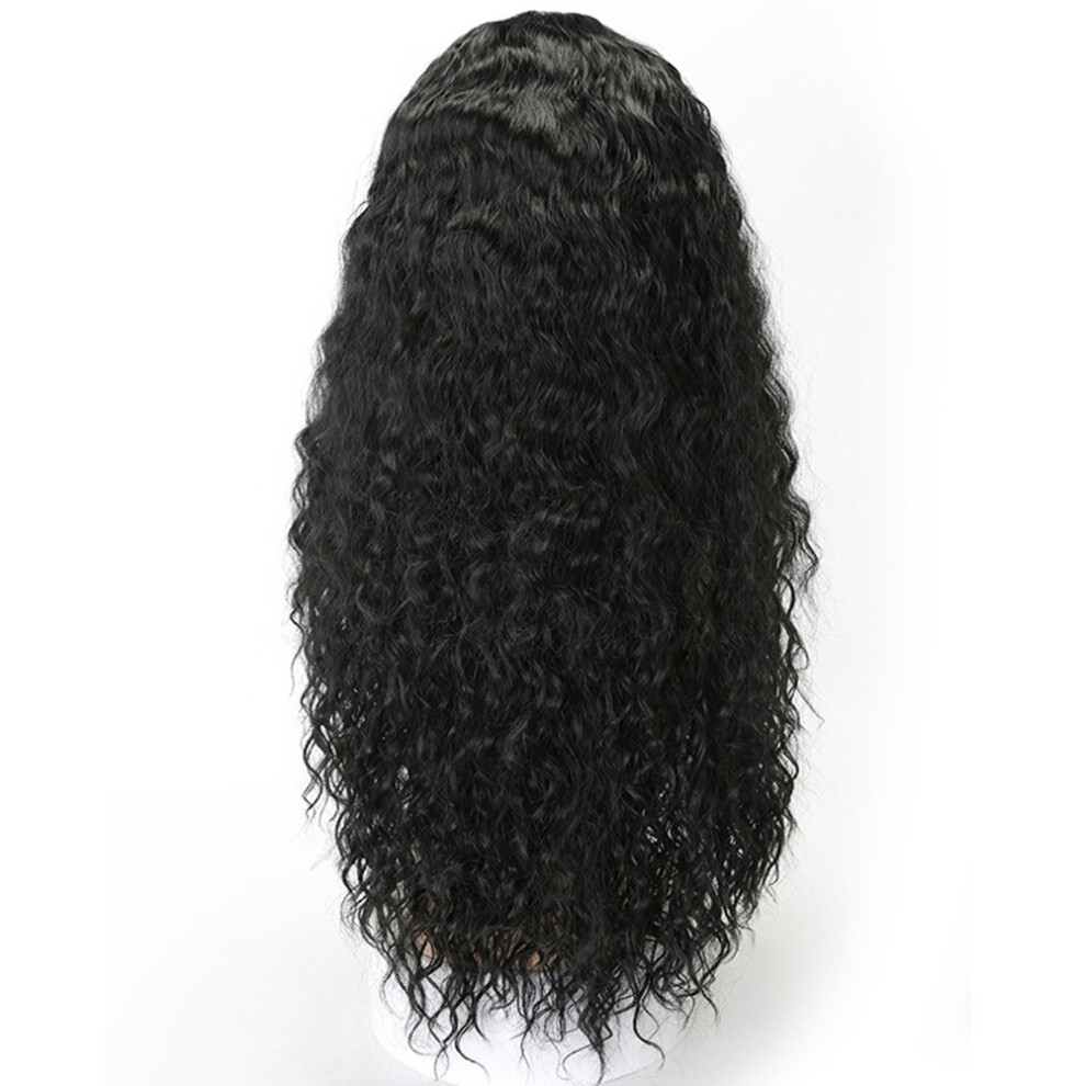 Artibetter Unisex Black 3Pcs Long Curly Wig Fiber Fluffy Realistic Hair For Women