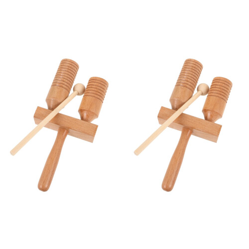 2Sets Lichtbruin Kindvriendelijk Guiro Percussie Toy 1