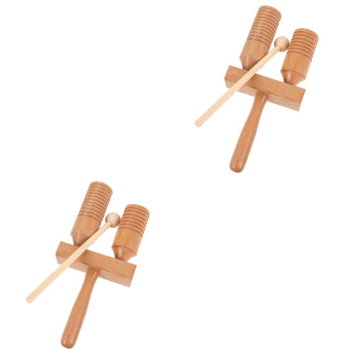 2Sets Lichtbruin Kindvriendelijk Guiro Percussie Toy 2