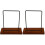 2Pièces Support Disques Vinyle Bois Marron Rangement Complet Bureau 4