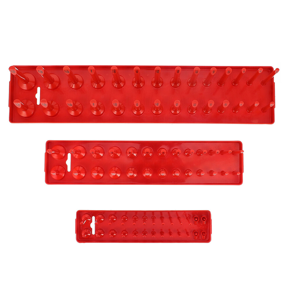 6Pcs Red Socket Organizer Tray Heavy Duty Metric Drive Socket Holder 3644198111031