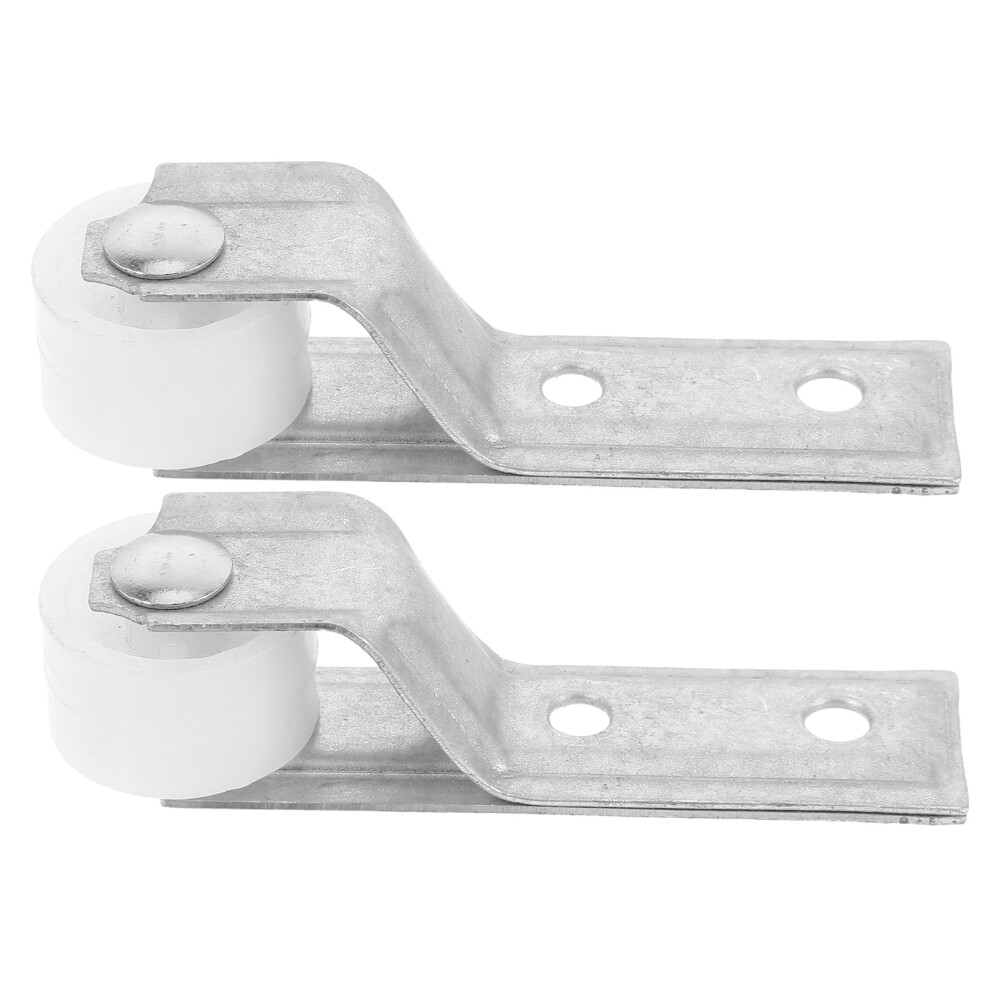 8Pcs Silver Sliding Door Track Guide Wheels Metal Smooth Quiet Rollers 3648157059136