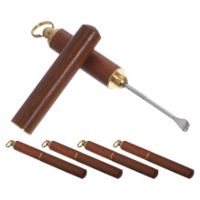 20Pcs Portable Metal Ear Picks with Wood Cover for Safe Ear Cleaning
