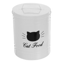 2Pcs White Metal Pet Food Storage Container Airtight Dog Cat Food Bin