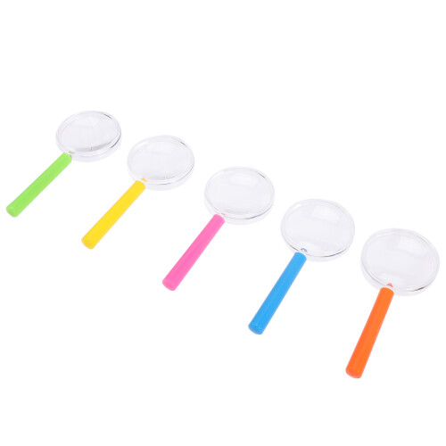 60Pcs Kids Handheld Magnifying Glasses Assorted Colors Plastic Acrylic