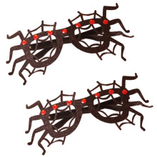 4Pcs Halloween Photo Props Brown Plastic Glasses with Pumpkin Design