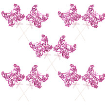 20Pcs Lightweight Rosy Butterfly Cake Toppers for Girls Birthday Decor