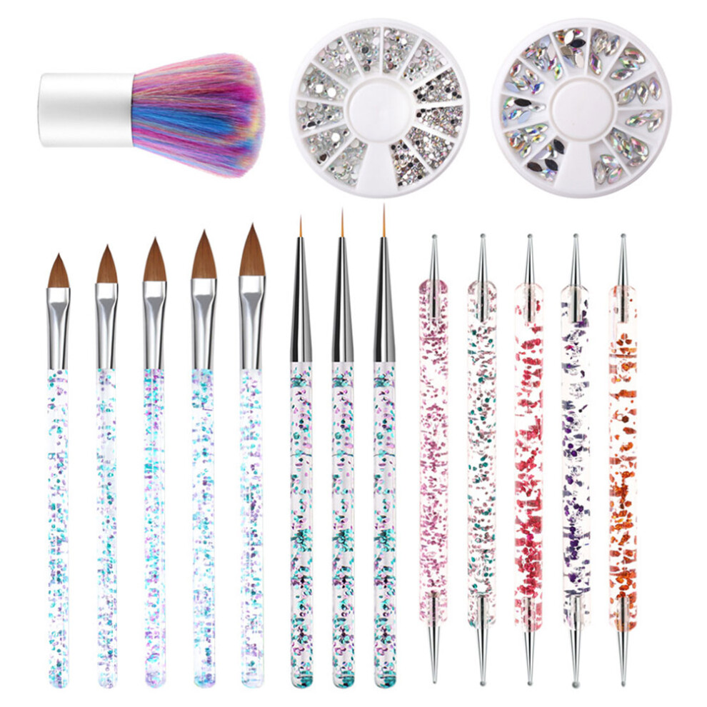 Artibetter 2Sets Elegant Acrylic Nail Art Pens Multi Color Manicure Drawing Tools