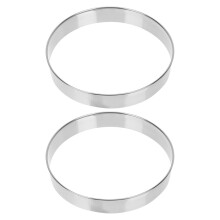 4Pcs Round Stainless Steel Pizza Rings Pastry Molds for Kitchen Use